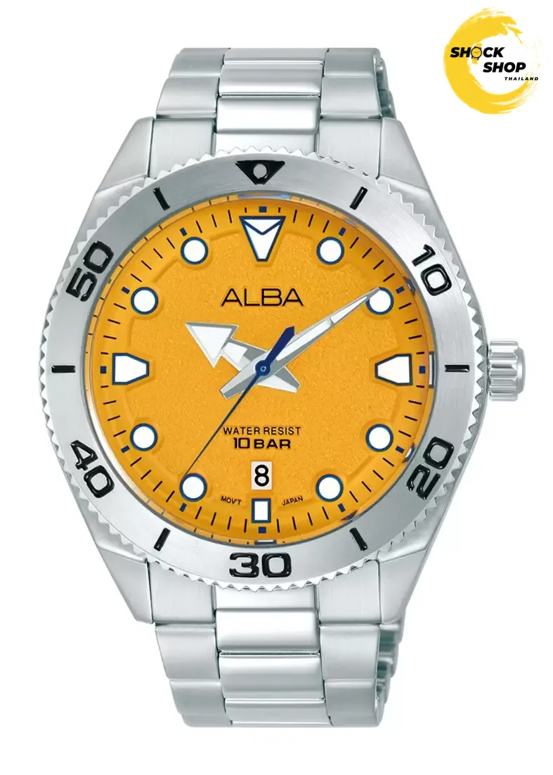ALBA นาฬิกาข้อมือ ผู้ชาย รุ่น AS9T17X Light orange patterned dial